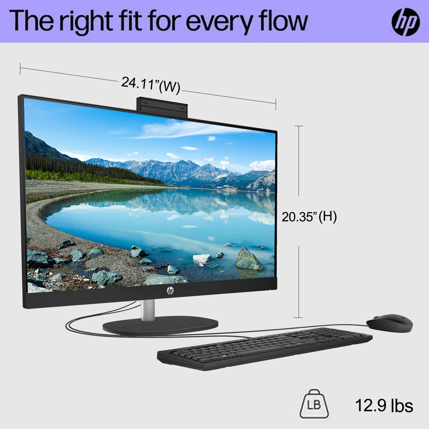 HP Essential 27 All-in-One PC - Intel Core Ultra 7 Processor, 8GB RAM, 512GB SSD, Windows 11 Home - Black | Perfect for Home Office, Remote Work & Everyday Computing