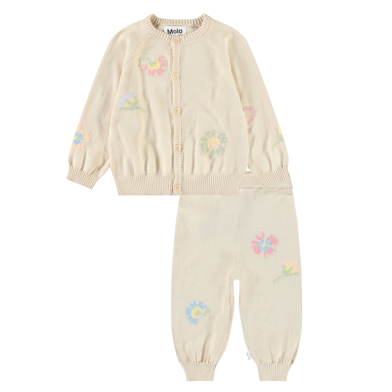 Molo Brody Baby Boys' 2-Piece Outfit Set - Soft Pastel Floral Print, Comfortable Cotton Fabric for Newborns & Toddlers - Perfect for Casual Wear, Family Photos & Special Occasions