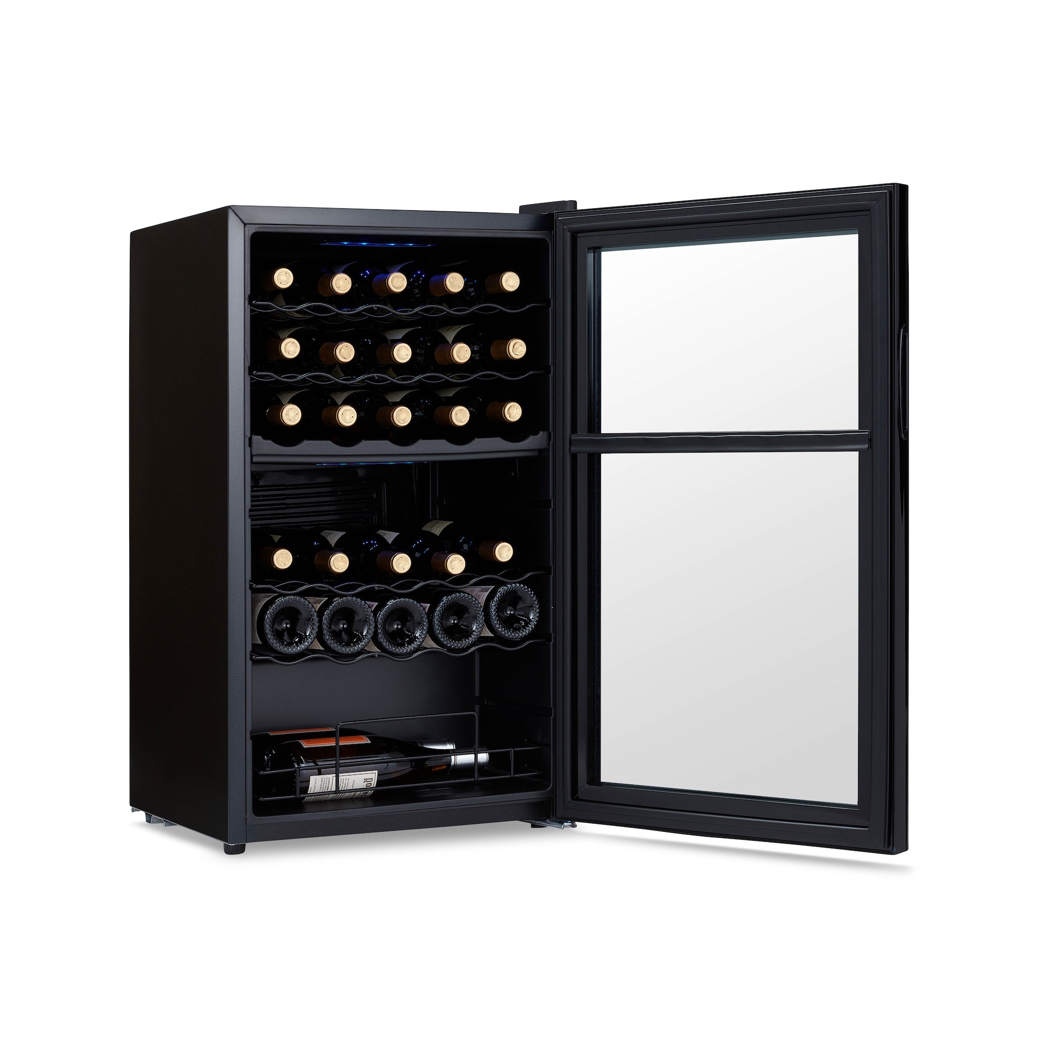 Luma® 33 Bottle 19.5 Inch Black Freestanding Wine Cooler Refrigerator - Perfect for Home Bars, Restaurants, and Wine Cellars