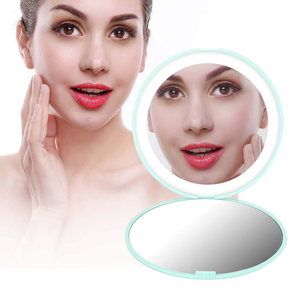 10X Magnifying Mirror with 12 LED Lights - Long-Lasting & Portable Makeup Mirror for Precise Makeup Application, Eyebrow Shaping, Skincare Routine - Perfect for Vanity, Bathroom & Travel