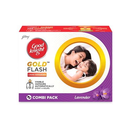 Good Knight Gold Flash Lavender Mosquito Repellent Machine with Refill Liquid (45ml) - Portable Electric Insect Killer for Home, Bedroom & Travel | Unisex