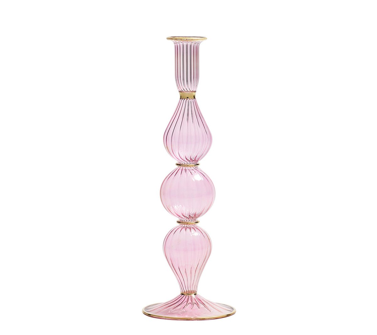 Pink Ripple Candle Holder - Elegant Decorative Home Accessory for Romantic Dinners, Wedding Centerpieces & Spa Relaxation