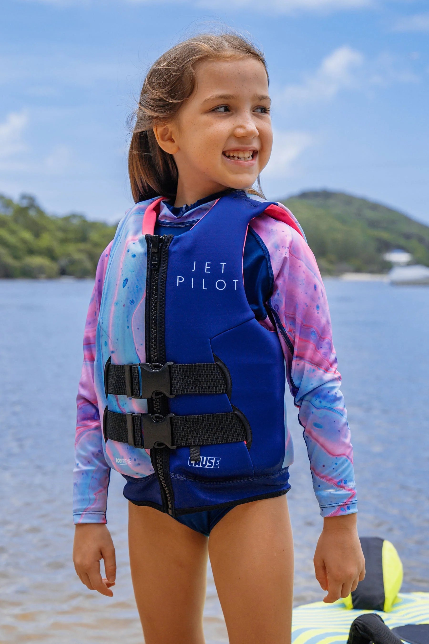 Fairy Floss Long Sleeve Girls Swimsuit - UPF 50+ Sun Protection, Quick Dry Swimwear for Beach, Pool & Water Sports