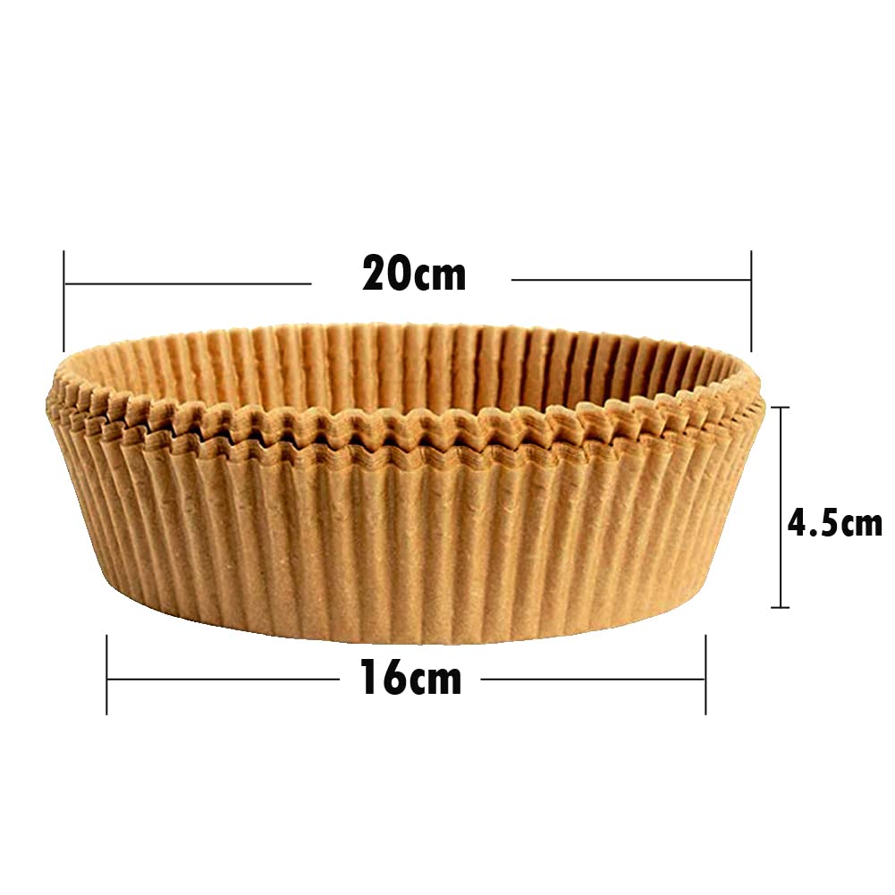 50PCS 6.3 Inch Air Fryer Parchment Paper Liners - Non-Stick Disposable Round Basket Liners for Baking, Roasting & Microwave - Perfect for Philips, Ninja, Cosori Air Fryers - Unperforated & Safe for Cooking