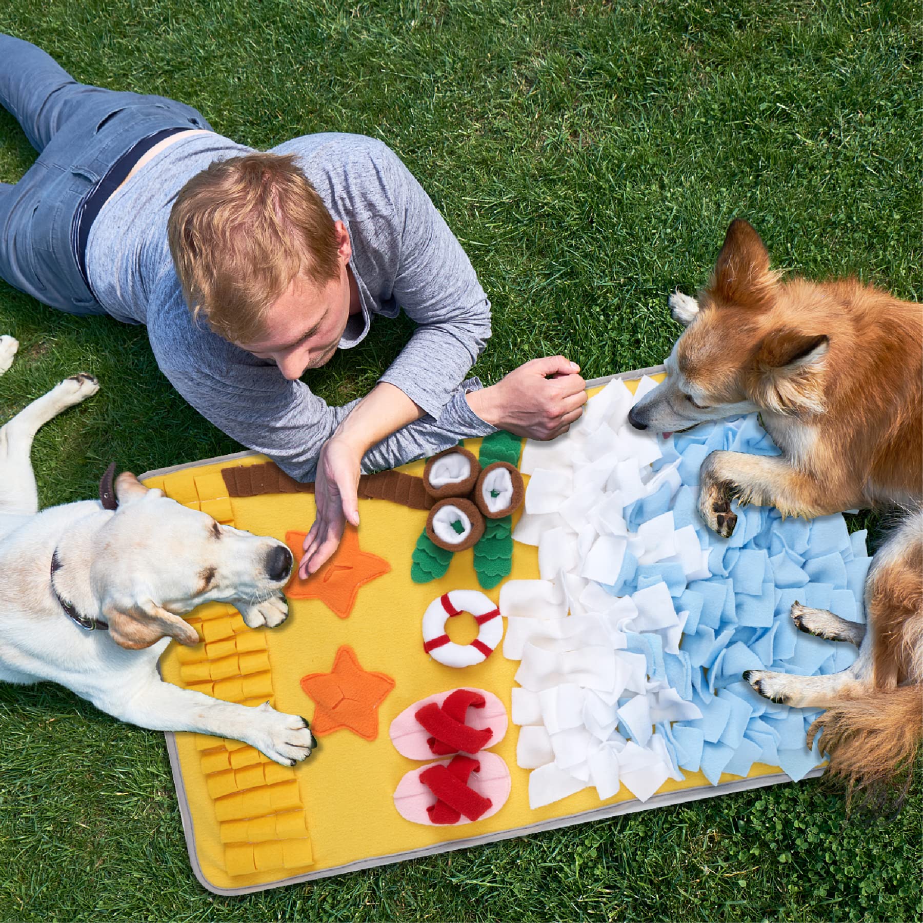 Snuffle Mat for Large Dogs & Cats - Interactive Dog Enrichment Puzzle Toy for Small, Medium & Large Breed Pets - Mental Stimulation & Slow Feeding Mat for Indoor Play & Training