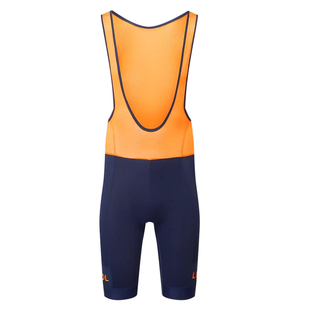 Men's Sport Bib Shorts II - Padded Chamois Cycling Shorts with Gel Inserts for Comfort & Performance | Navy/Saffron | X-Large | Perfect for Road Biking, Spinning & Long Distance Cycling