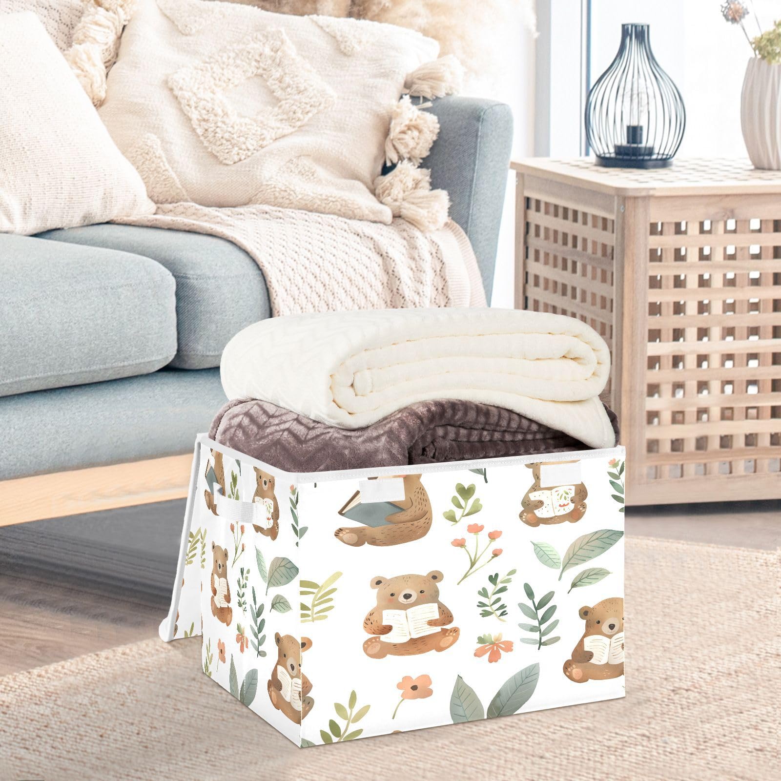 Foldable Fabric Storage Bins with Lids - Collapsible Organizer Boxes for Home, Bedroom, Closet & Office - Perfect for Books, Toys, Blankets & Seasonal Items Storage