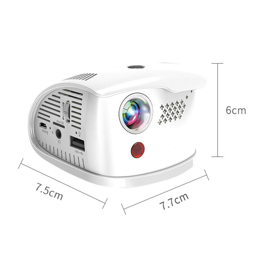 Mini Portable Projector - Smart Wireless Bluetooth & WiFi HD Home Theater LED Video Projector - HDMI/VGA/USB/AV Compatible - Works with TV Stick, PS4, Laptop - Perfect for Movies, Gaming & Outdoor Entertainment (White)