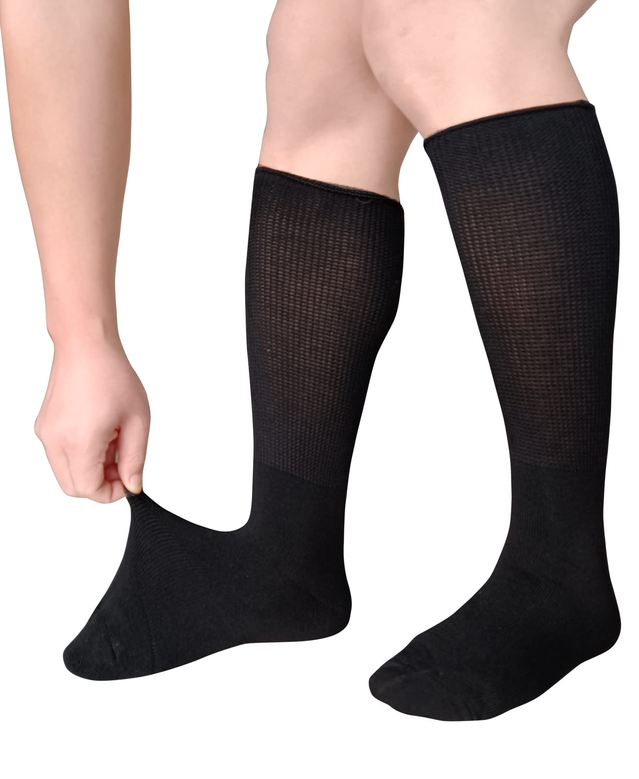 **Extra Wide Diabetic Socks for Swollen Feet & Lymphedema - Non-Binding Hospital Socks for Men & Women - Comfortable Walking Boot & Cast Socks - Ideal for Post-Surgery, Bariatric Care & Daily Comfort**