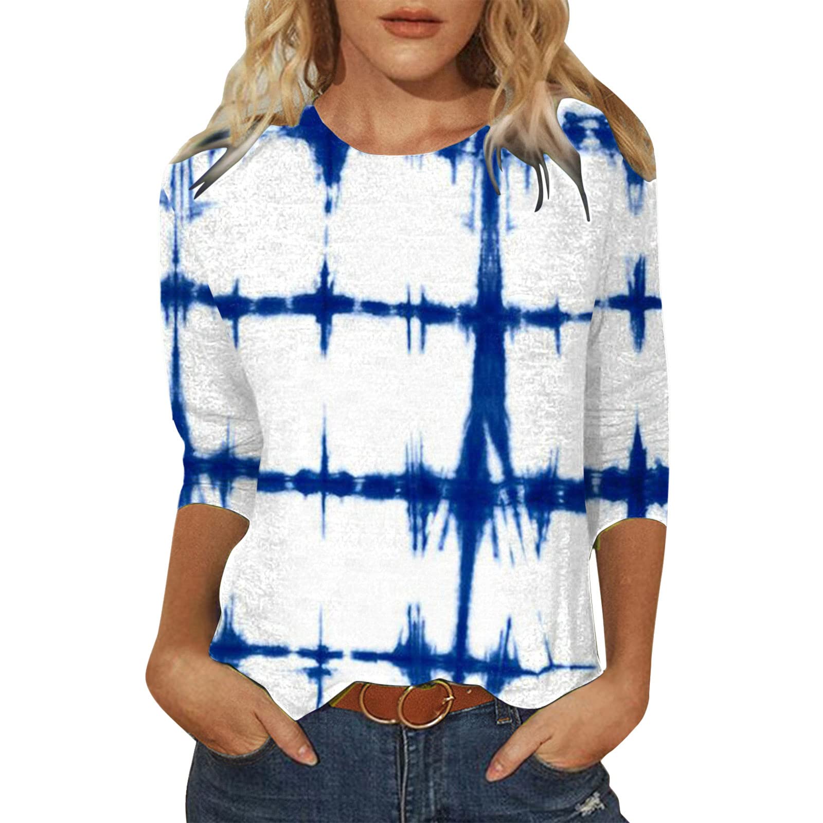 Women's Casual Long Sleeve Crew Neck T-Shirts - Mid Length Summer Tops for Everyday Wear, Office & Outings