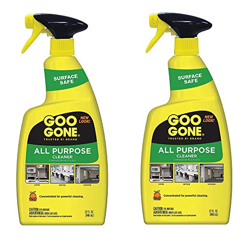 Goo Gone All-Purpose Cleaner 32oz - Powerful Degreaser Spray for Kitchen, Garage & Home - Removes Grease, Grime, Sticky Residue - Safe on Multiple Surfaces - 2 Pack - Ideal for Stovetops, Tools & Stubborn Stains