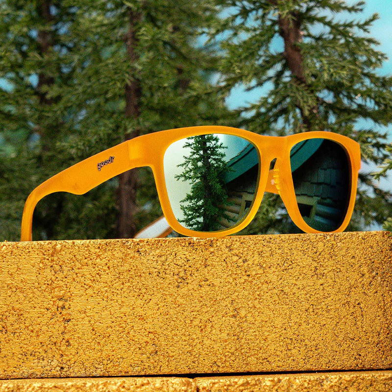 Goodr Gold Digging with Sasquatch Sunglasses - Polarized UV Protection Sports & Running Shades for Men & Women - Perfect for Outdoor Activities, Hiking, and Beach Adventures