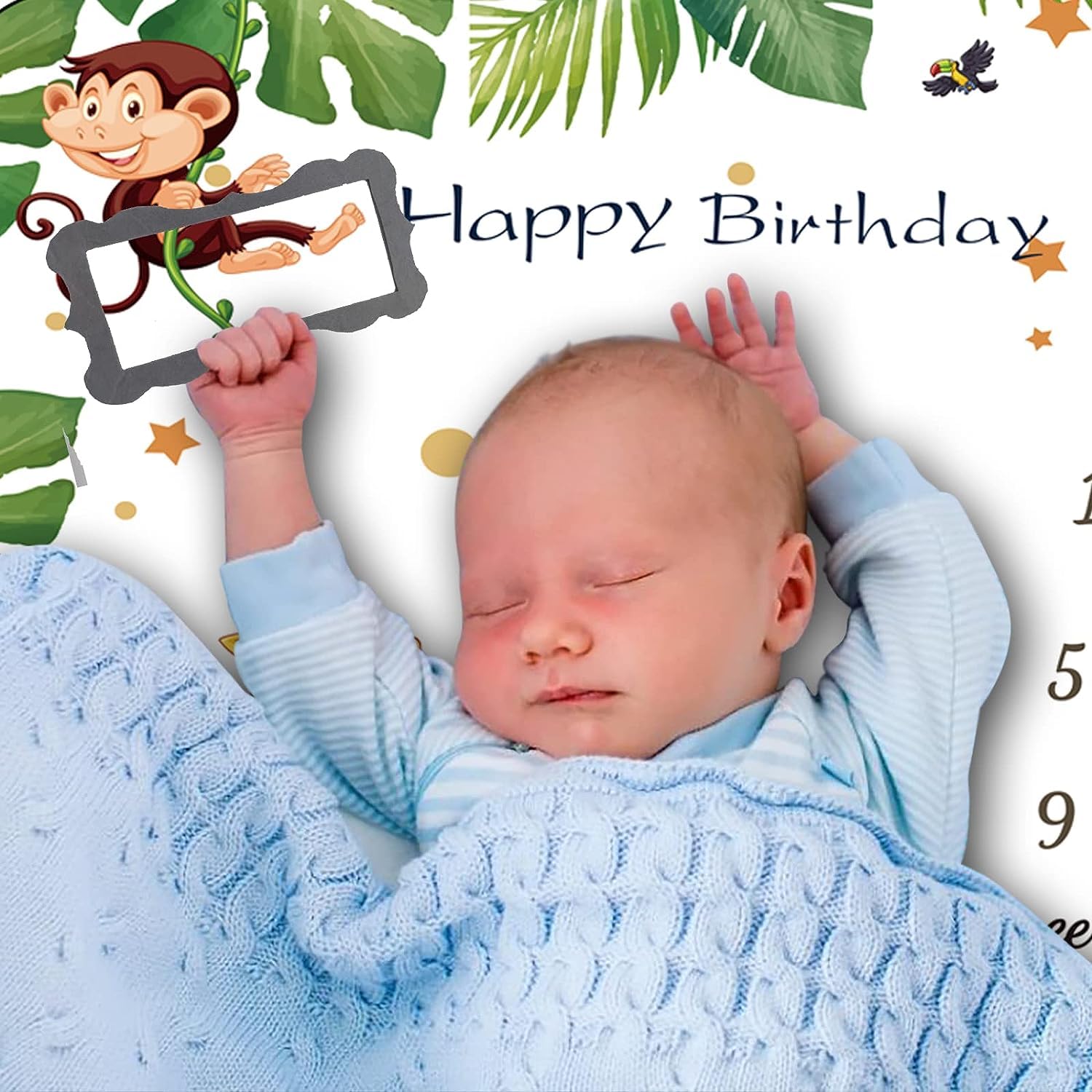 Premium Baby Milestone Blanket - Soft Fleece Woodland Animals Blanket for Photography & Baby Shower Gifts (60