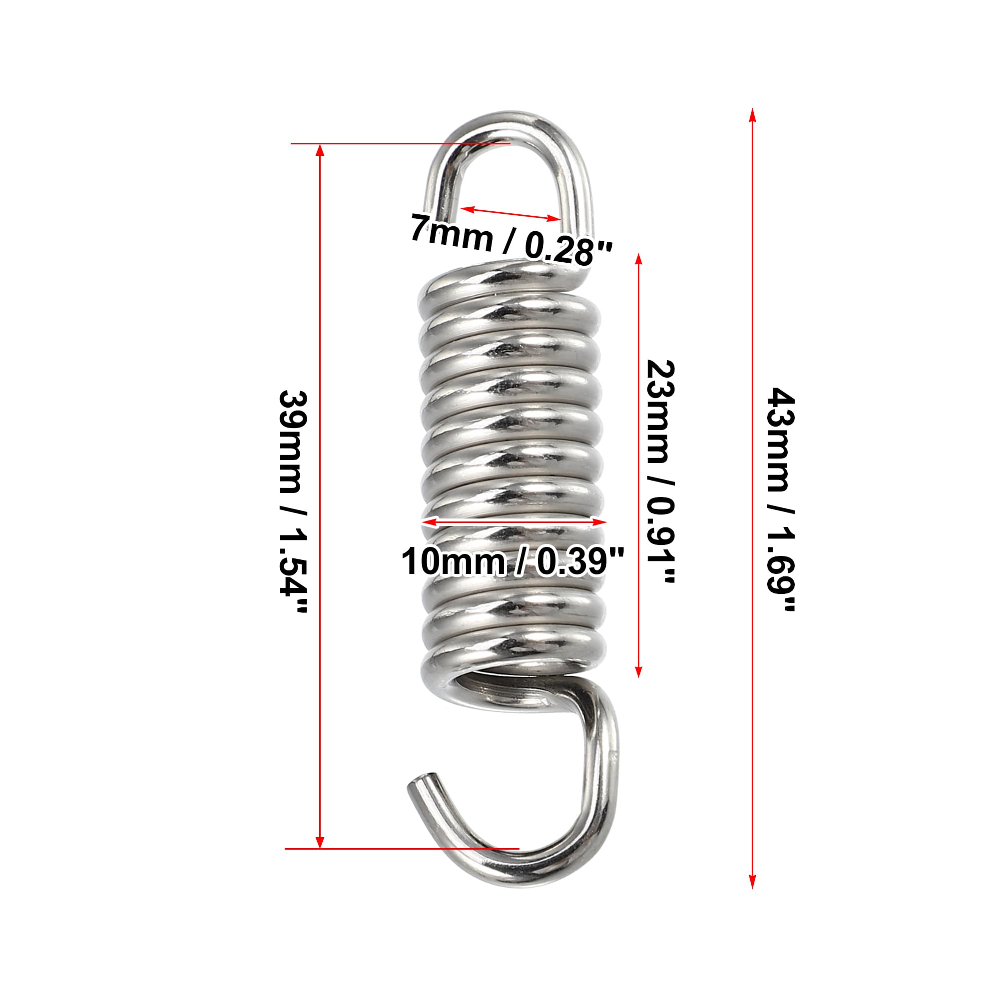 X AUTOHAUX 2 Pcs Universal Motorcycle Exhaust Pipe Springs - 43mm (1.69