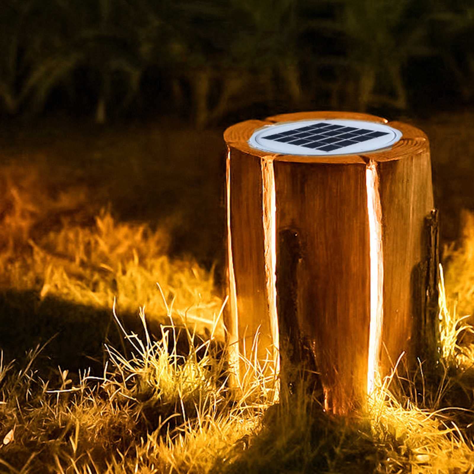Solar Powered Outdoor Stump Lamp - Waterproof Garden Path Light for Yard, Patio, Lawn & Festival Decor | Perfect for Landscape Lighting, Walkway Illumination & Outdoor Party Decoration
