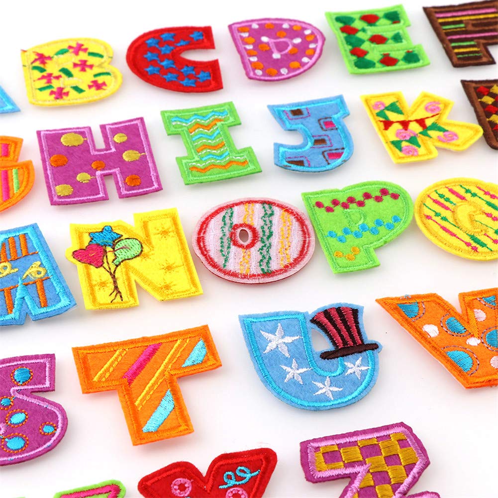 26pcs A-Z Alphabet Iron On Patches - DIY Animal Shaped Sew On Appliques for Jeans, Jackets & Backpacks | Fun Letter Patches for Kids Clothing, School Uniforms & DIY Crafts (Style 8)