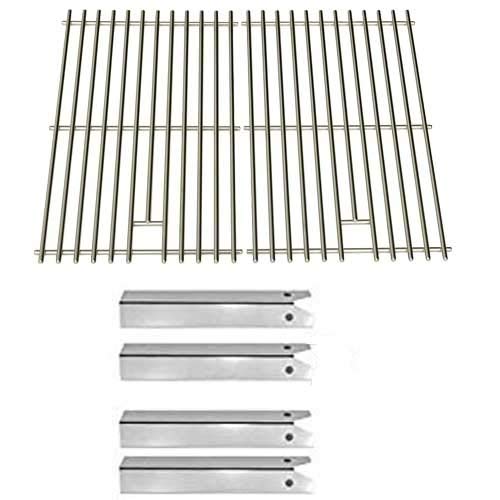 Uniflame Pinehurst GBC750W Grill Repair Kit - 4 Stainless Steel Heat Plates & Cooking Grids - Replacement Parts for Gas Grills - Perfect for Backyard BBQs, Camping & Outdoor Cooking