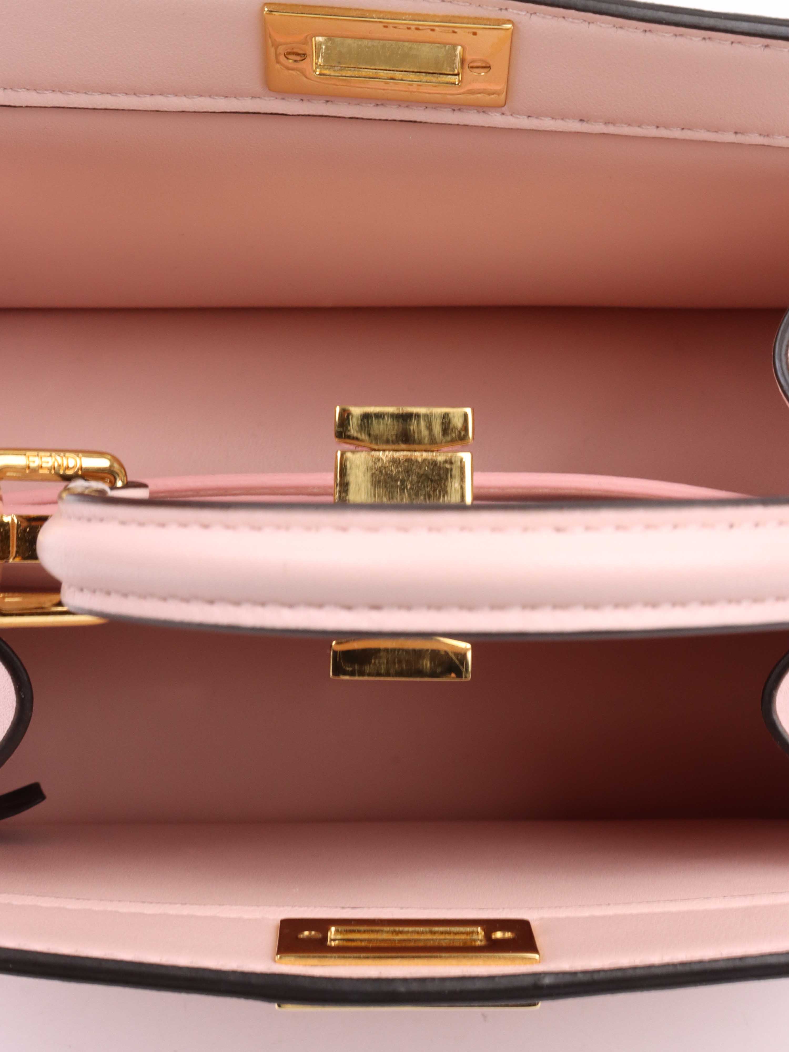 Fendi Peekaboo ISeeU Petite Pale Pink Padded Nappa Leather Handbag for Women | Luxury Designer Shoulder Bag | Perfect for Work, Date Night & Special Occasions