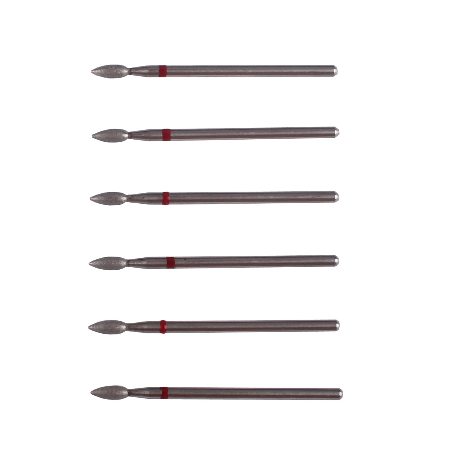 6-Piece Flame Shape Diamond Cuticle Cleaner Bits for Professional Dry Manicure - 3/32 Shank Efile Drill Bit Kit - Perfect for Nail Salons & At-Home Manicures