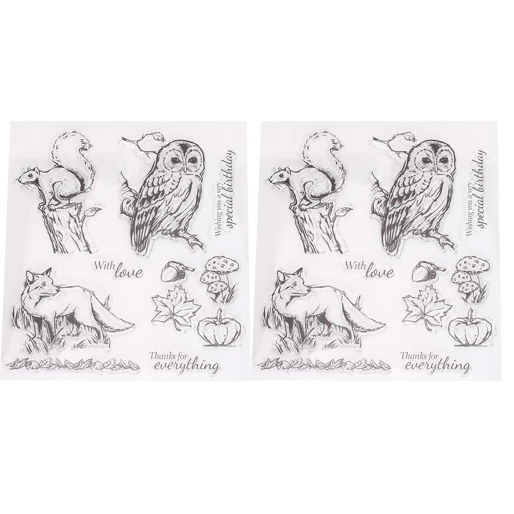 Clear Stamps for DIY Cards & Scrapbooking - Owl & Squirrel Design