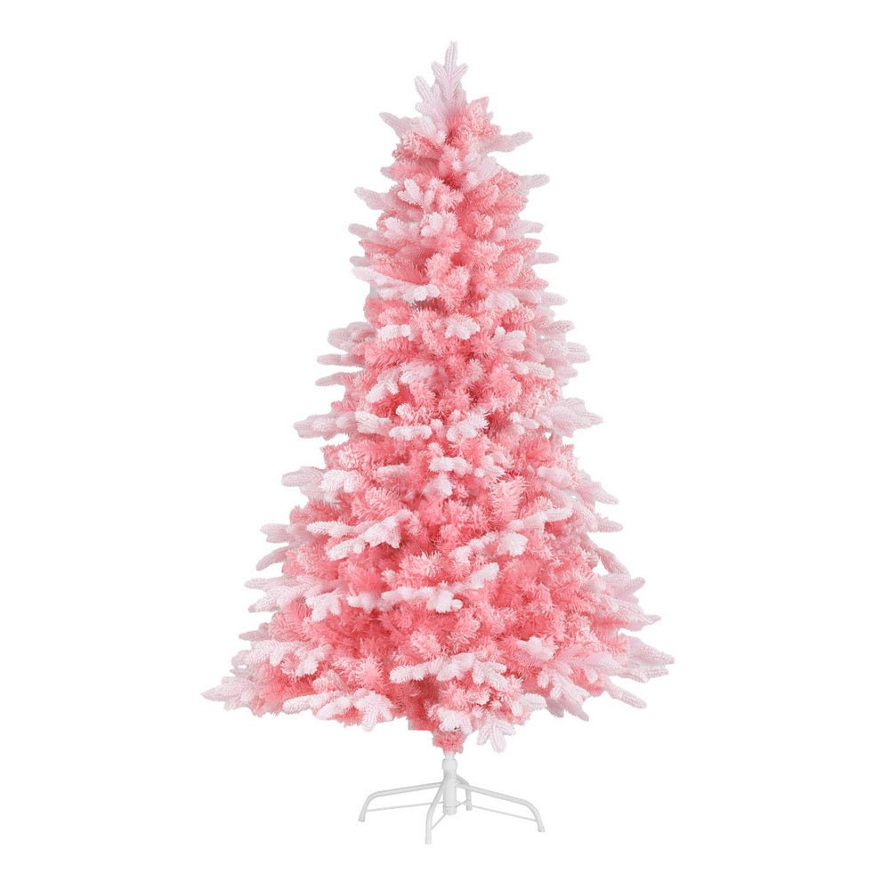 1.8m Pink Christmas Tree with 810 Tips - Snowy Xmas Party Decor for Home, Office & Holiday Celebrations