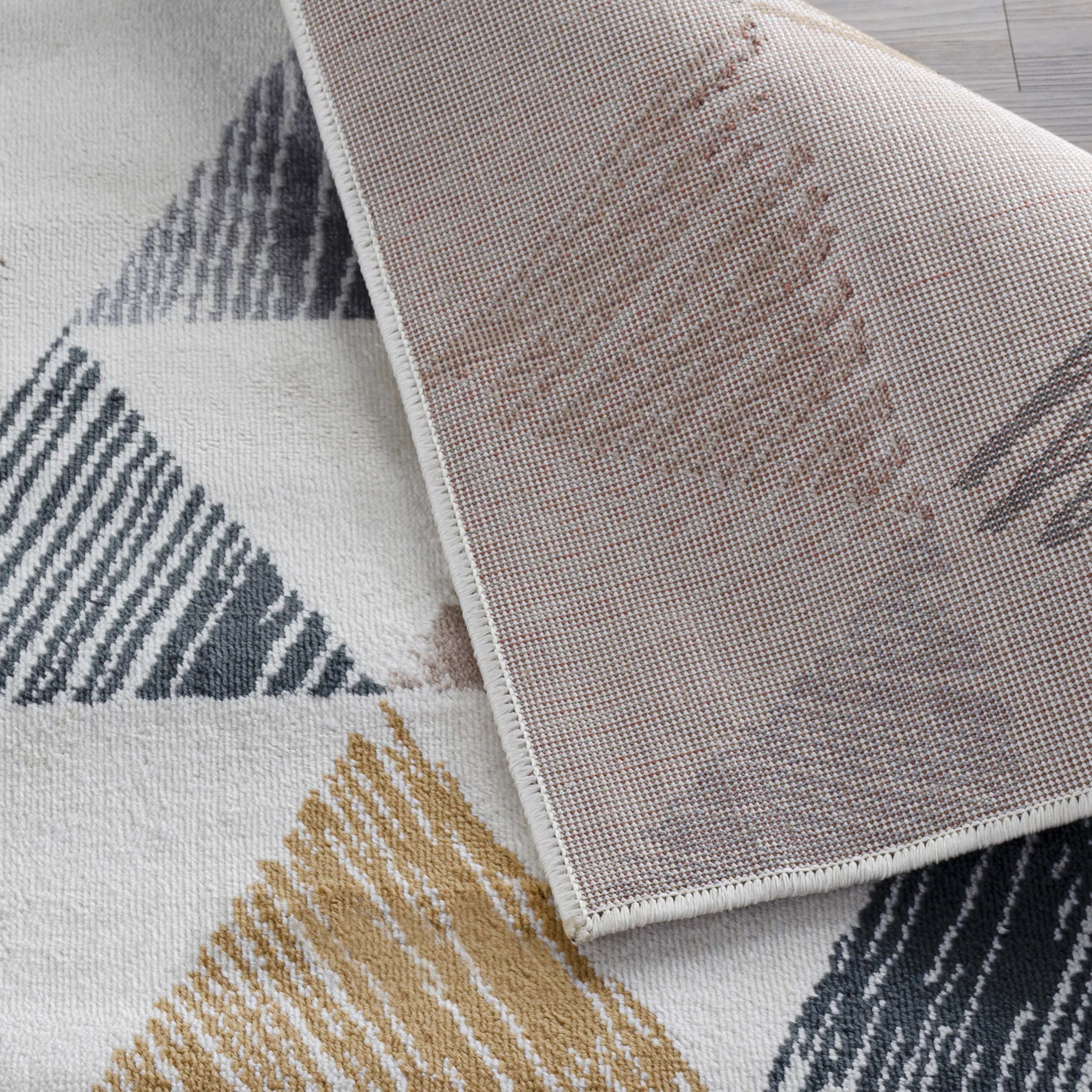 Adrija Modern Geometric Indoor Area Rug, Runner Rug & Door Mat - Non-Slip, Soft & Durable for Living Room, Bedroom, Hallway & Entryway Decor