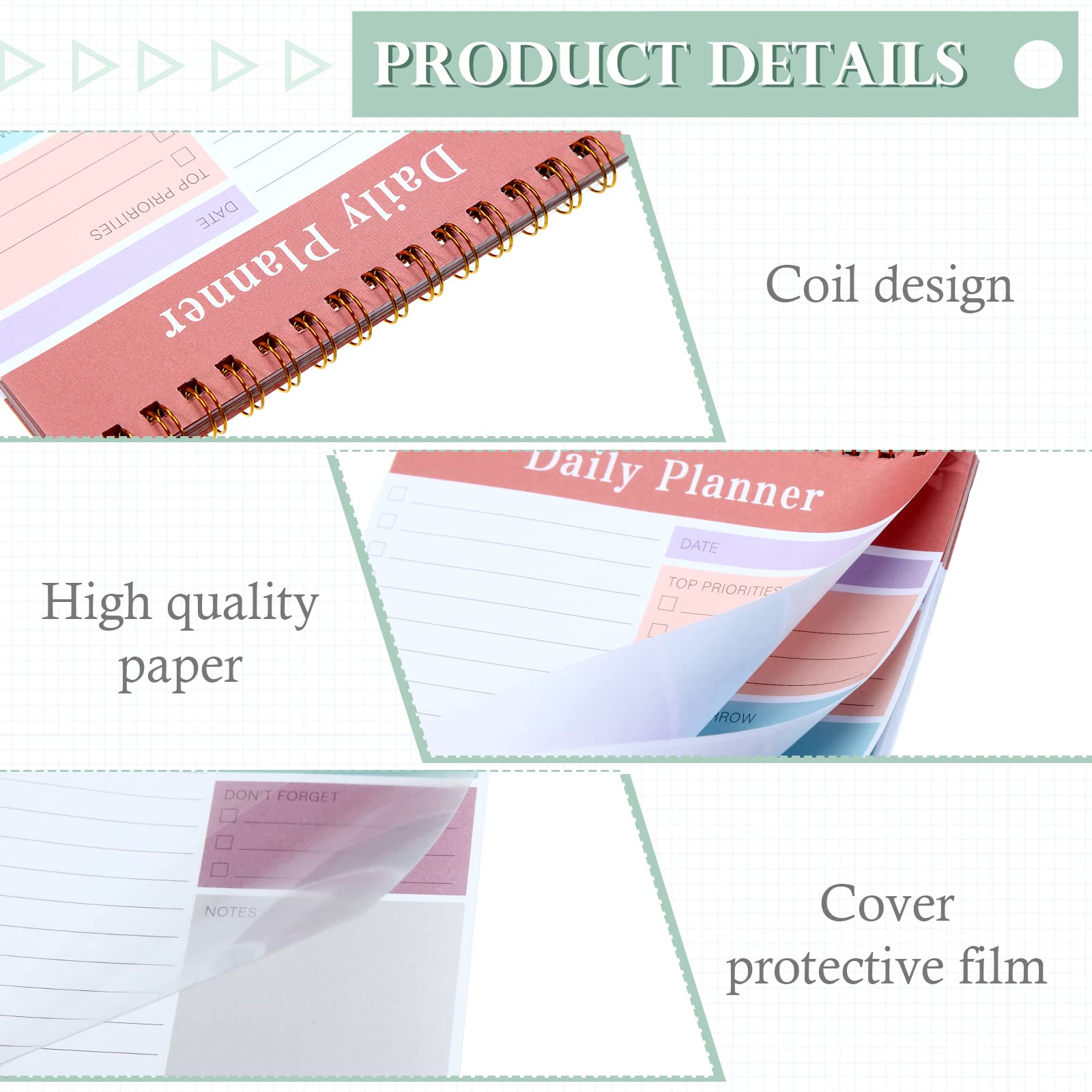 6-Pack Daily Planner Notepads - 30 Sheets Each, 7.87 x 5.12 Inch To-Do List Notebook for Office, Classroom & Home Organization (Fresh Style) - Perfect for Task Management, Grocery Lists & Study Notes