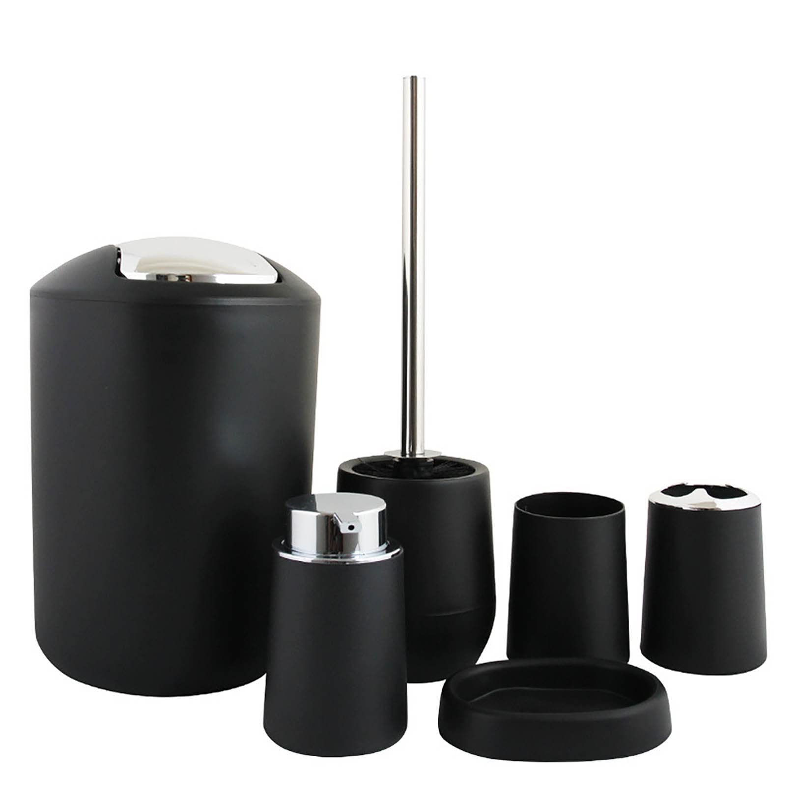 Premium 6-Piece Bathroom Accessories Set - Soap Dispenser & Toothbrush Holder | Modern Countertop Decor | Housewarming Gift for Home, Apartment & Hotel Use