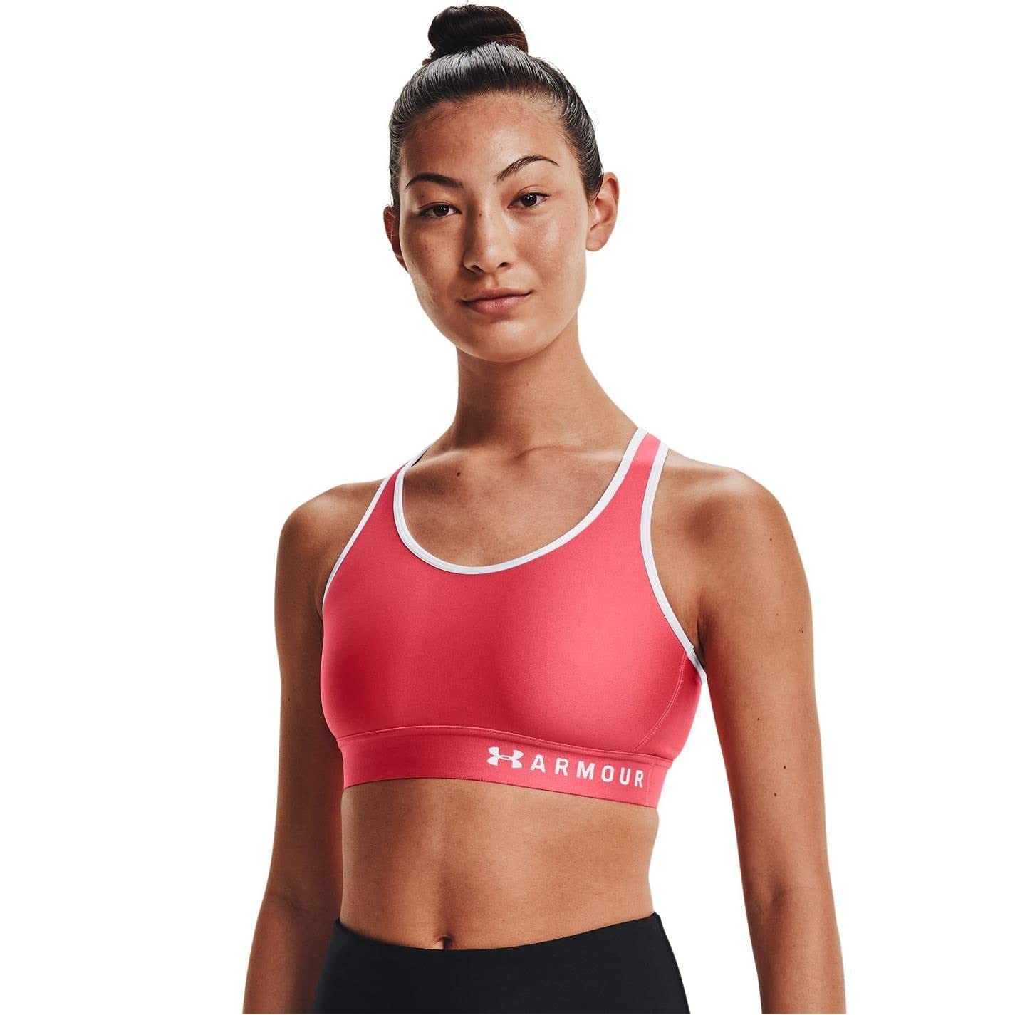 Under Armour Women's Mid Keyhole Sports Bra - Breathable Workout Top for Running, Yoga & Gym - High Support Athletic Bra for Active Women