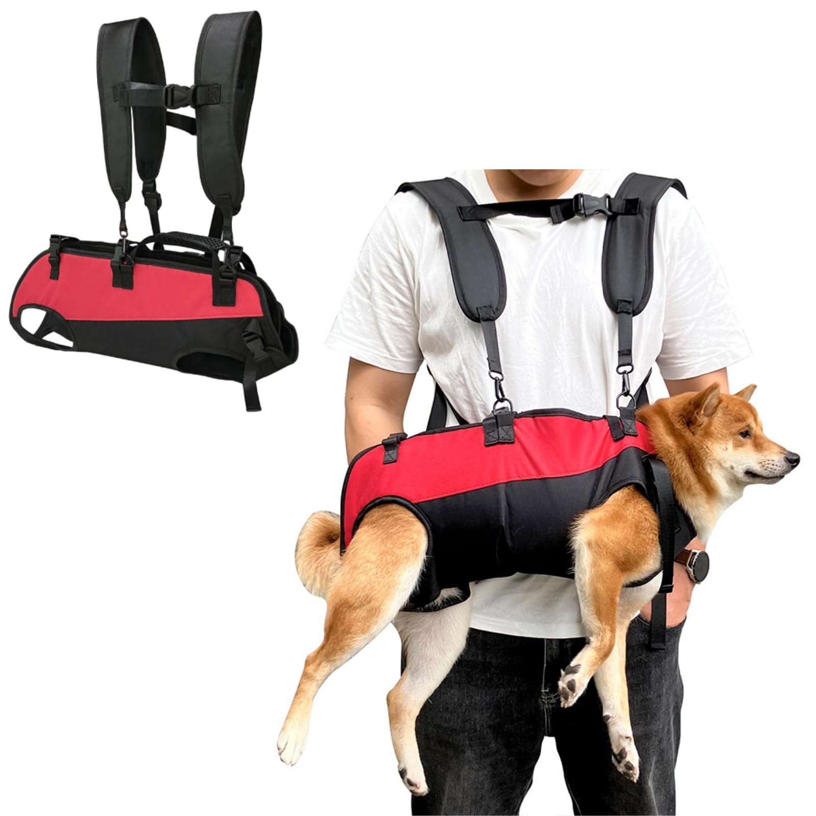 **Small Dog Backpack Carrier - Lightweight Pet Travel Bag for Medium & Small Dogs - Ideal for Hiking, Stairs, Cars - Perfect for Senior, Disabled, or Arthritic Dogs (Size S)**    *(Use Cases: Outdoor adventures, vet visits, elderly pet care, travel, and daily assistance for dogs with mobility issues.)*