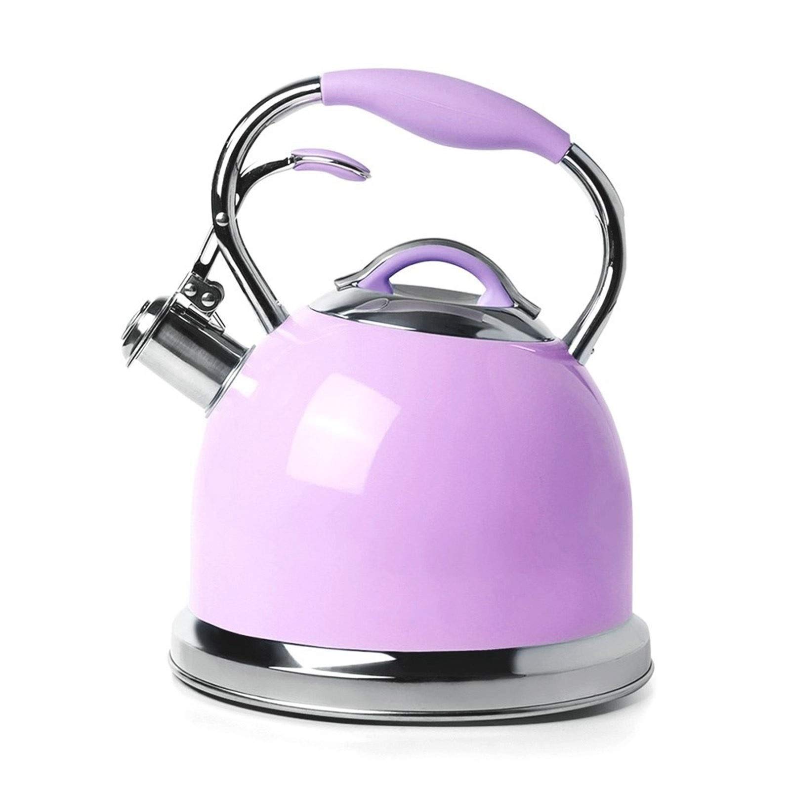 2.6 qt Stainless Steel Whistling Tea Kettle - Stovetop Safe for Gas & Electric Cooktops - Perfect for Kitchen, Restaurant, Office & Camping Use
