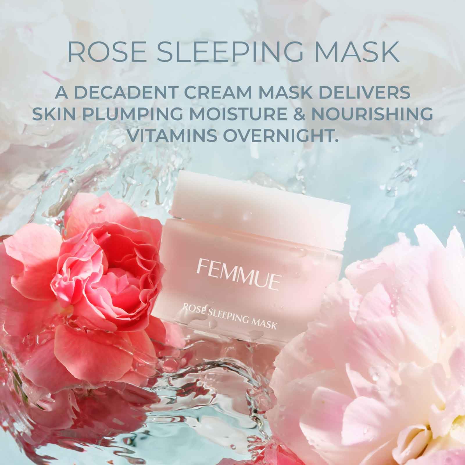 Rose Sleeping Mask Face Moisturizer 1.76 oz - Hydrating Gel Mask with Rose Water for Dry & Sensitive Skin | Korean Skincare for Nighttime Use | Soothes Redness & Improves Skin Texture | Perfect for Overnight Hydration & Post-Treatment Care