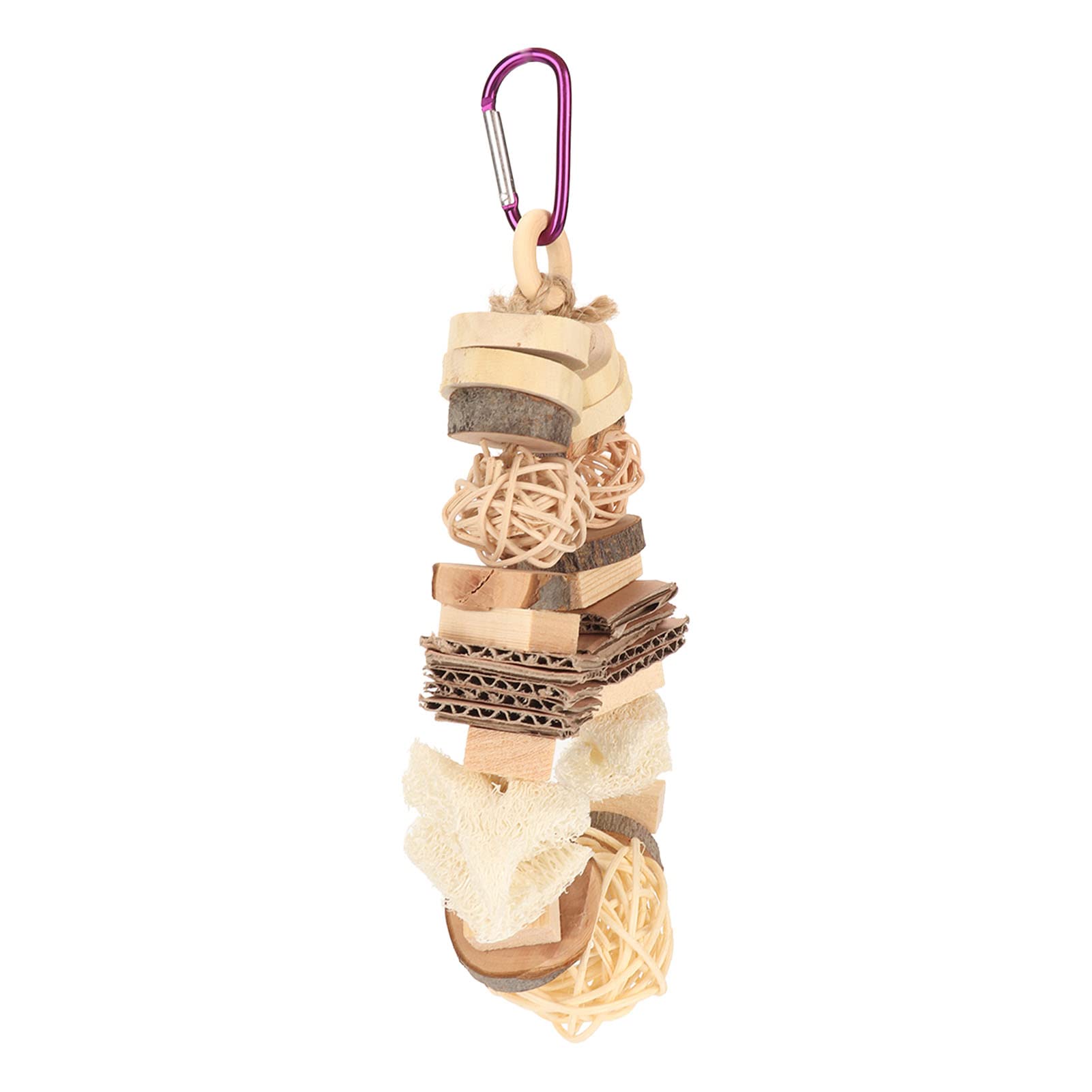 Natural Wooden Bird Chew Toys for Parakeets & Parrots - Rattan Balls & Wood Blocks for Macaws, African Greys - Durable Cage Toys for Small & Medium Birds - Perfect for Playtime & Mental Stimulation