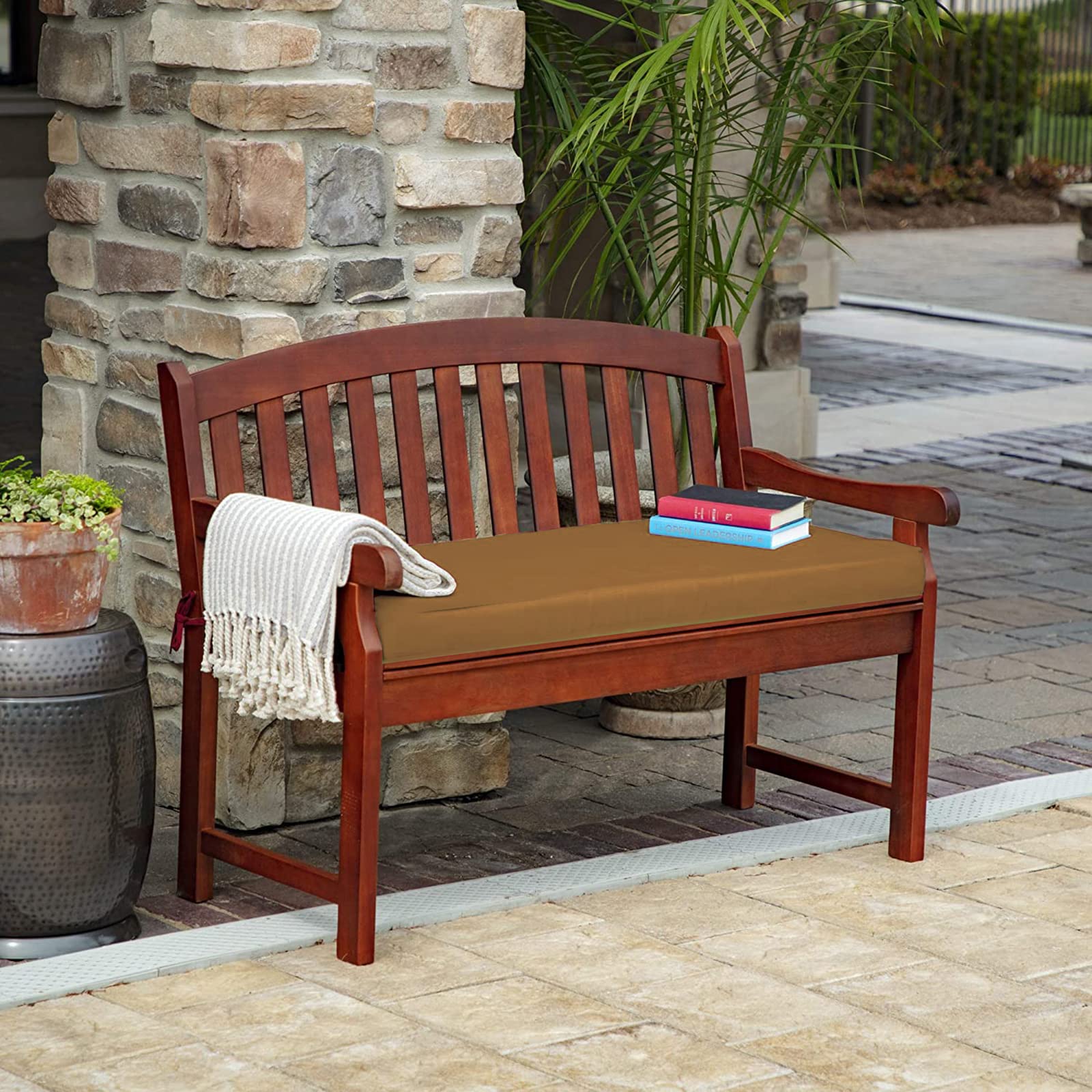 Outdoor Patio Bench Cushion - Waterproof Garden Swing Cushion with Non-Slip Backing | Sunbrella Wicker Loveseat Chair Cushion for Indoor/Outdoor Furniture | Perfect for Garden, Patio, Poolside & Sunroom Relaxation