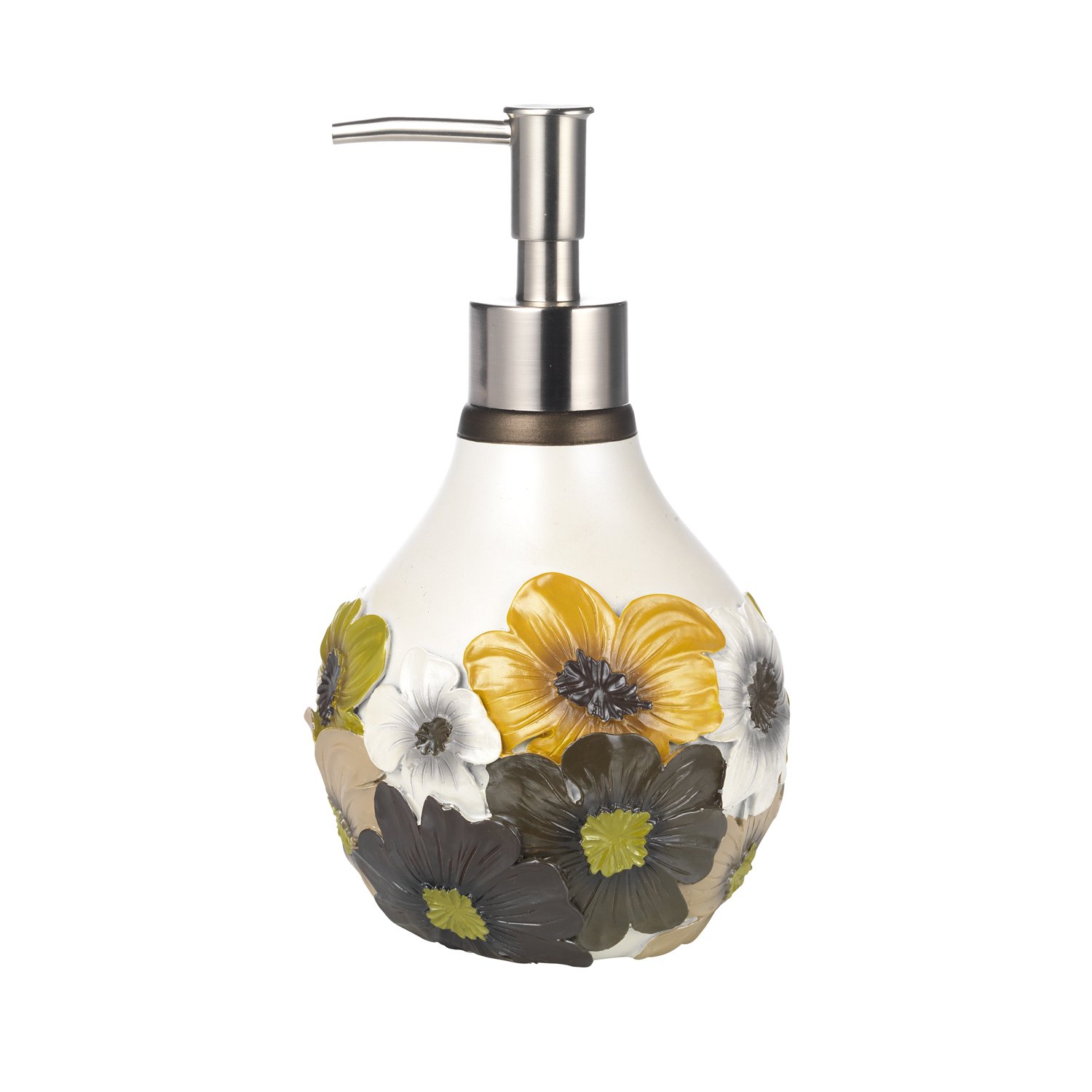 Floral Bouquet Collection Bath Soap Dispenser & Lotion Pump - Elegant Chocolate Finish for Bathroom, Kitchen, and Spa Decor | Home & Hotel Luxury Essentials
