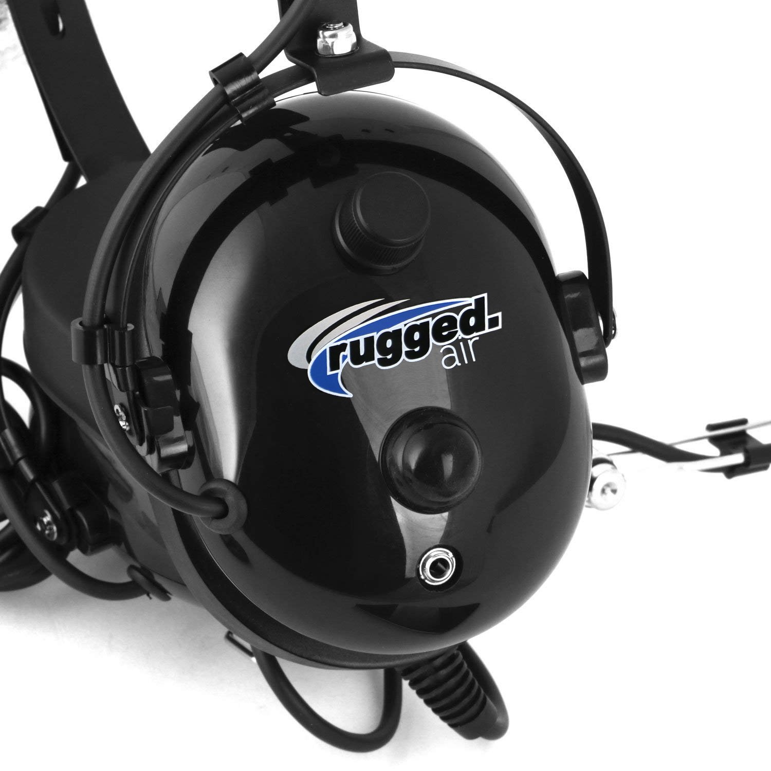 RA454 Black Aviation Stereo Pilot Headset - Durable & Noise-Reducing for General Aircraft - Perfect for Flight Training, Cockpit Communication & Long-Haul Flights