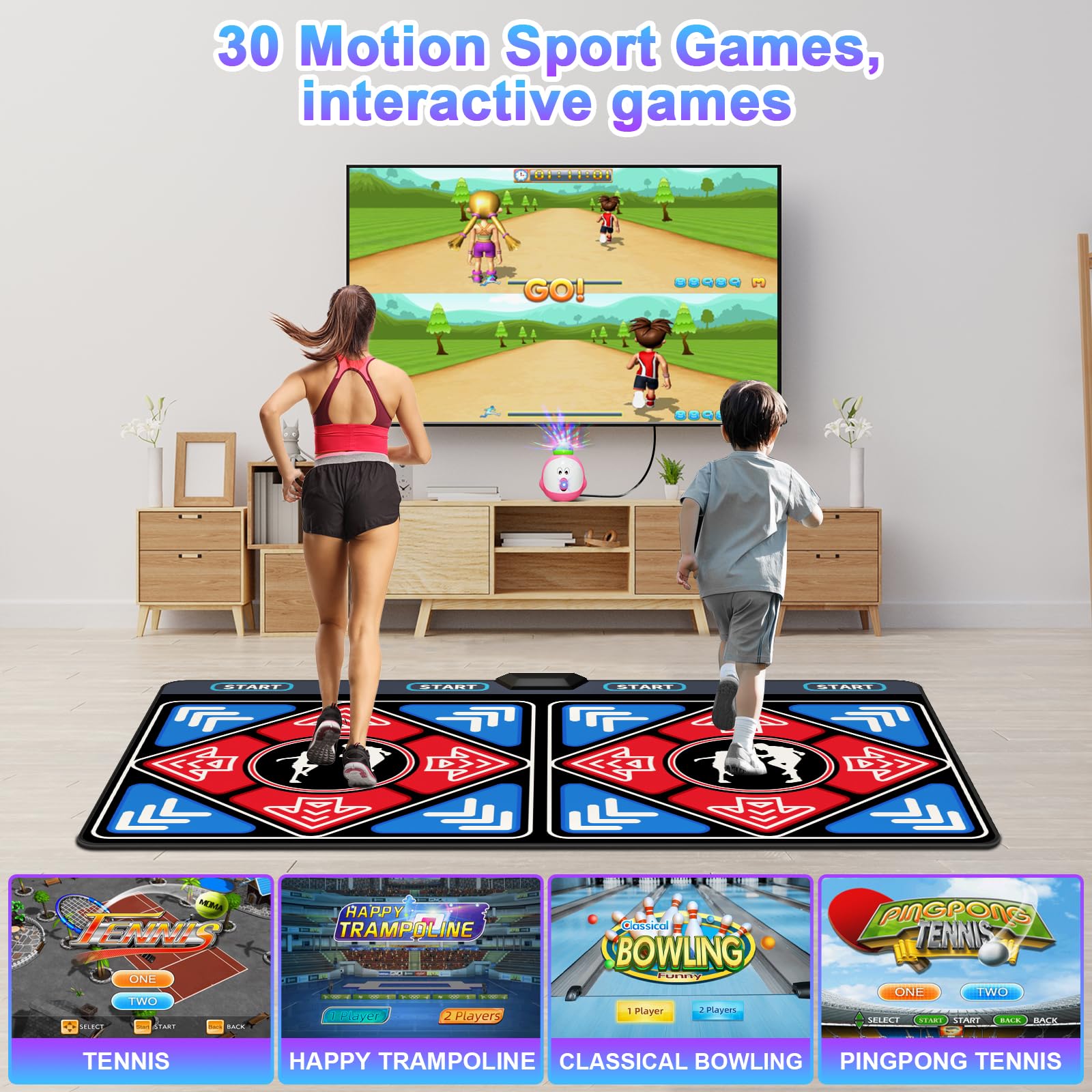Non-Slip Flannel Dance Mat for Kids & Adults - Interactive Electronic Dance Pad with TV & Camera Mode - Fun Exercise & Gaming Mat for All Ages - Plug & Play USB Dance Game - Perfect Gift for Boys & Girls 3+ (Ideal for Birthday Parties, Family Game Nights & Indoor Fitness Activities)