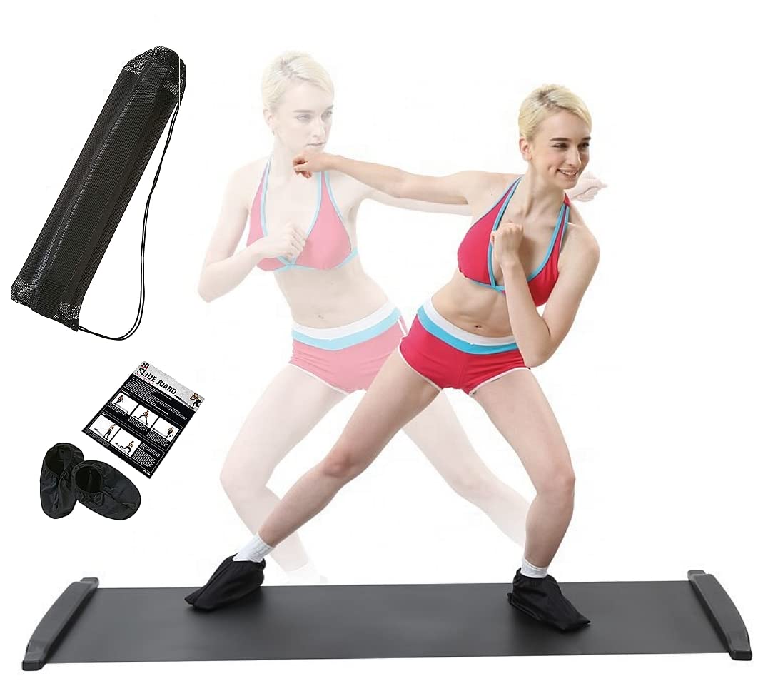 YXWJ Slide Board - Home Gym Equipment for Cardio & Balance Workout - with Shoe Booties & Bag - Perfect for Home Fitness