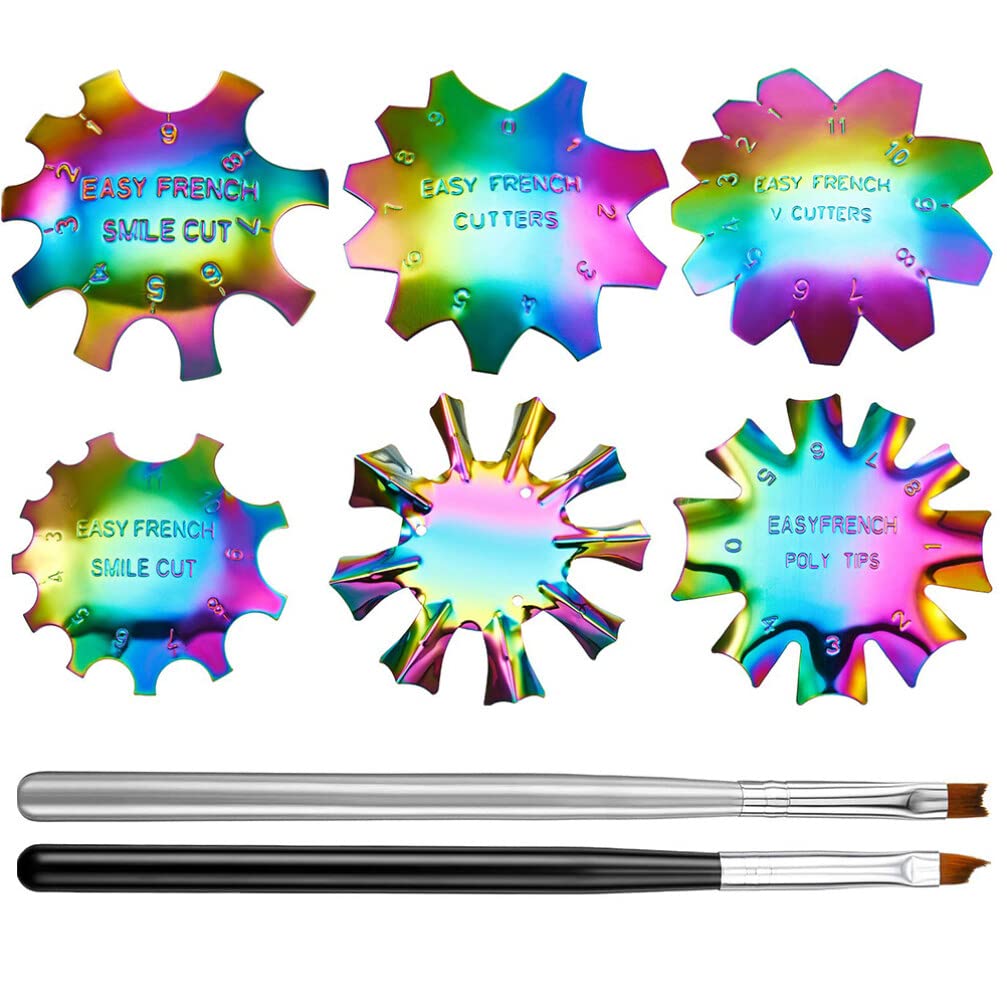 Beaupretty French Nail Art Kit - 1 Set Stainless Steel Nail Stencils, DIY Manicure Templates & Trimmer Tool for Professional Nail Designs | Perfect for Home Salon, Nail Art Beginners & Professional Nail Technicians