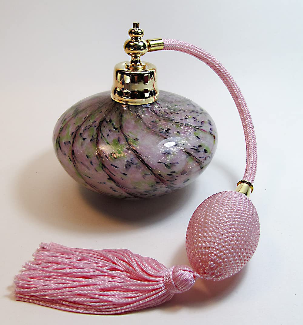 Premium Refillable Perfume Atomizer Bottle - Crystal Glass with Pink Squeeze Bulb & Elegant Tassel Spray for Women | Travel Size Perfume Sprayer for Purse, Gym Bag & On-The-Go Fragrance Touch Ups