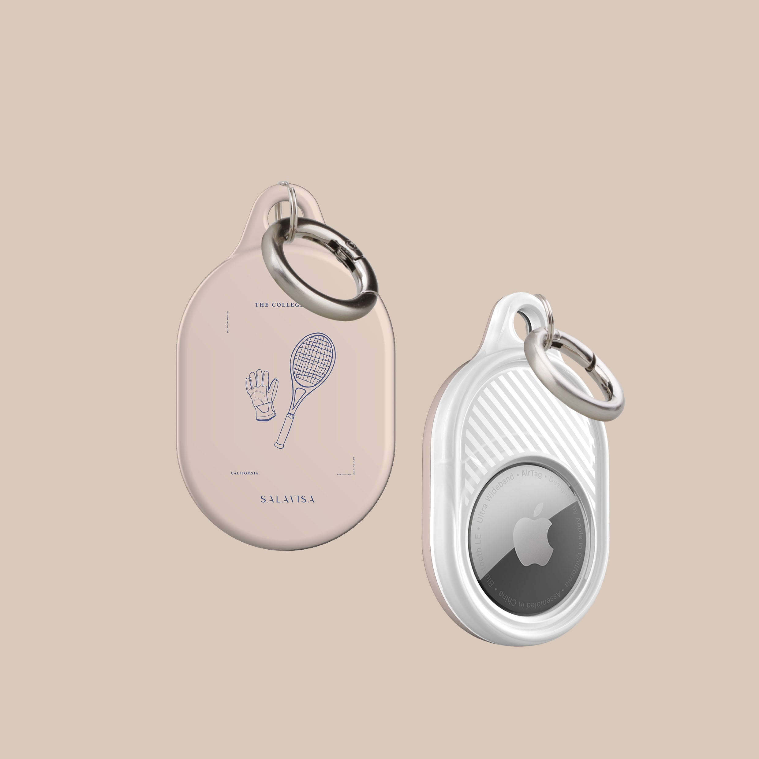 Pink The College AirTag Holder - Stylish & Durable Apple AirTag Case for Students - Perfect for Backpacks, Keys & Luggage Tracking