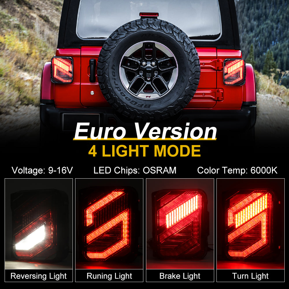 Jeep Wrangler JK LED Tail Lights - Smoked Lens LOYO S Series for Off-Road & Night Driving Safety