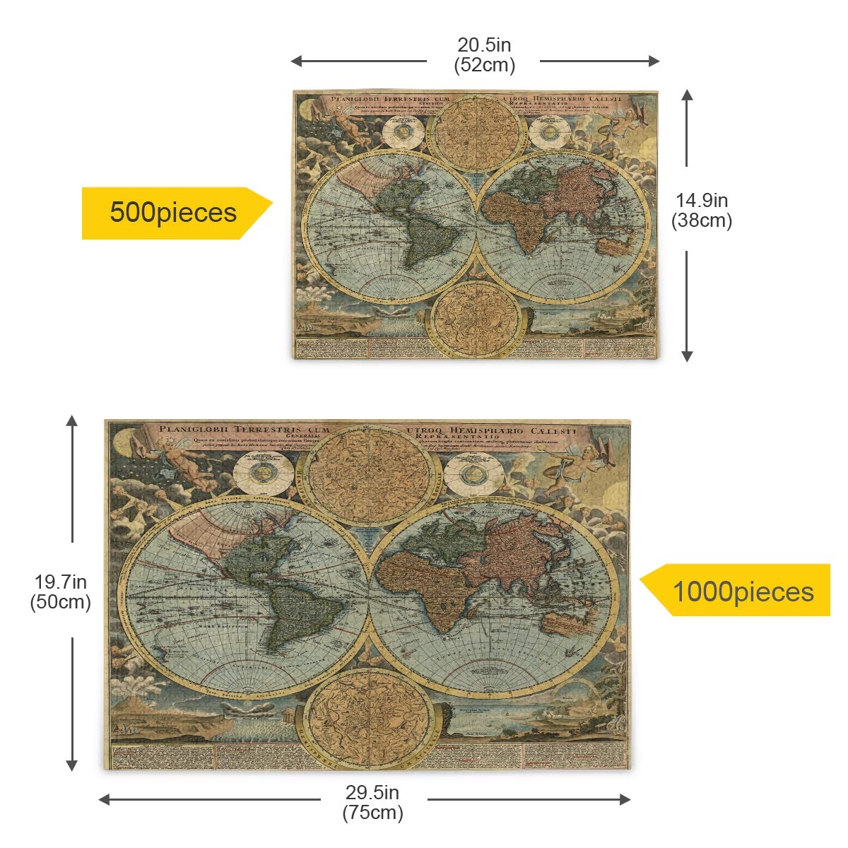 ALAZA 1000-Piece Ancient World Map Puzzle - Fun Educational Game for Adults & Kids