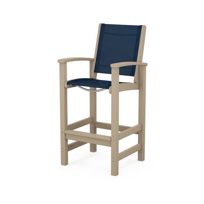 POLYWOOD Coastal Bar Chair - Outdoor & Indoor Bar Stool, Weather-Resistant, Durable, Comfortable - Perfect for Patio, Deck, Kitchen, and Poolside Use