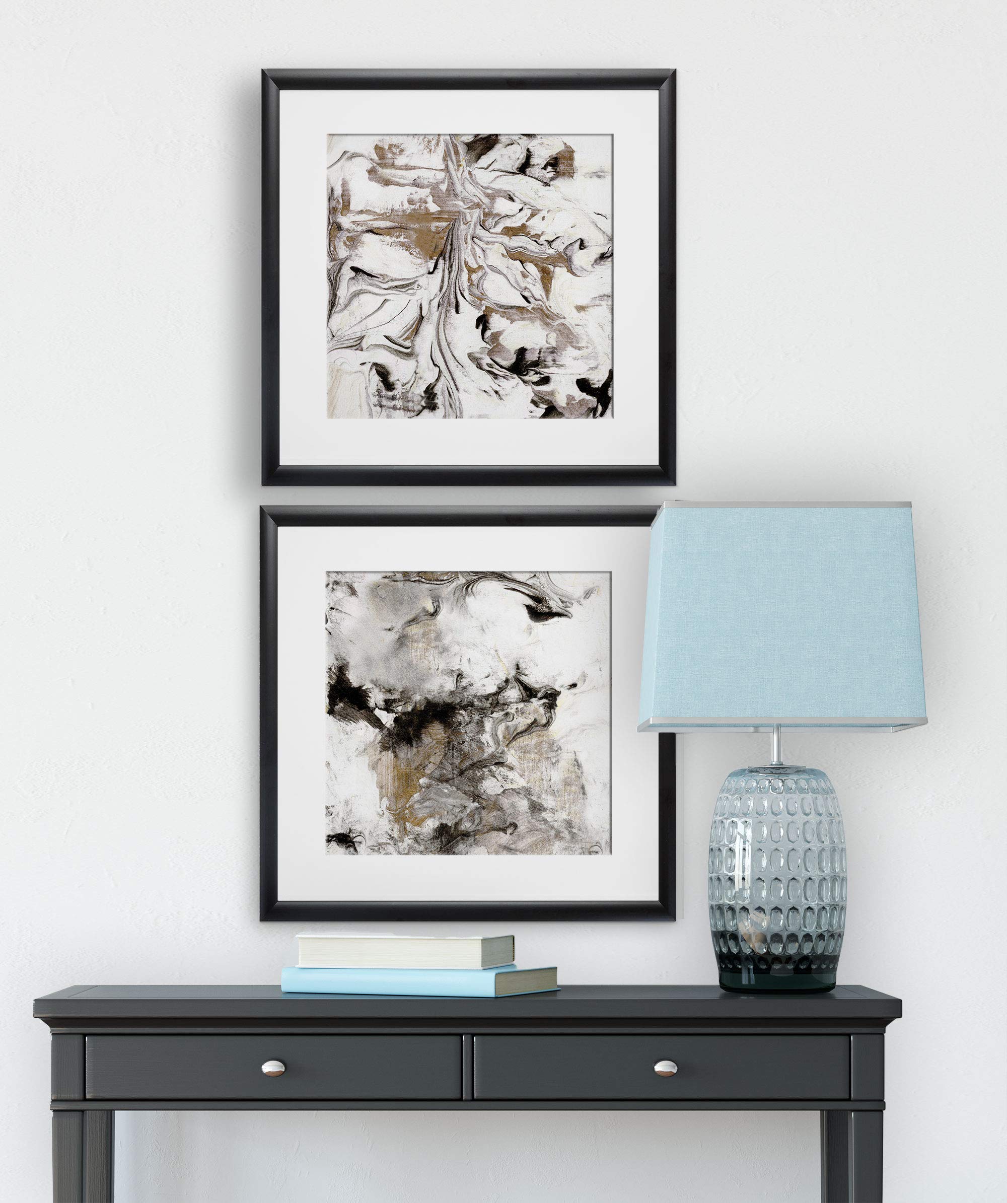 Wexford Home Marble Onyx 2-Piece Set - Elegant Stone Coffee Table & Side Table for Living Room, Lounge & Office Decor