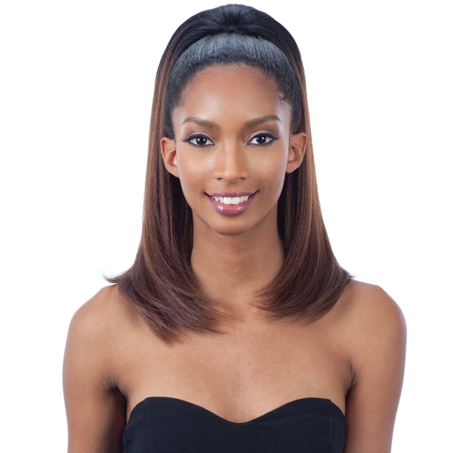 Freetress Equal Synthetic Drawstring Full Cap Half Wig - Jet Black | Natural Look & Easy Styling | Perfect for Daily Wear, Cosplay & Special Occasions