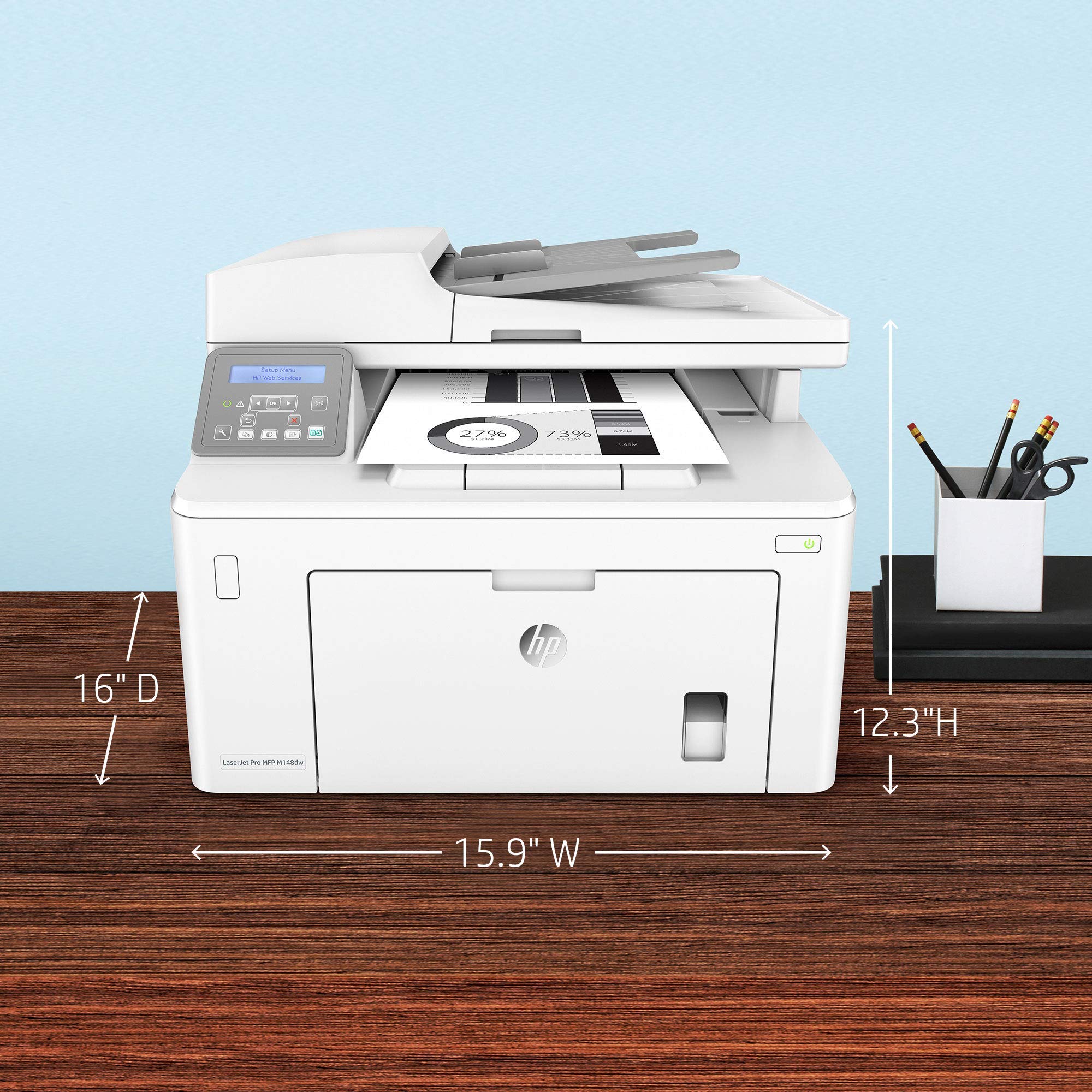 HP LaserJet Pro M148dw Wireless Monochrome Laser Printer | All-in-One with Auto Duplex Printing, Mobile & Ethernet Connectivity | Ideal for Home Office & Small Business (Renewed)