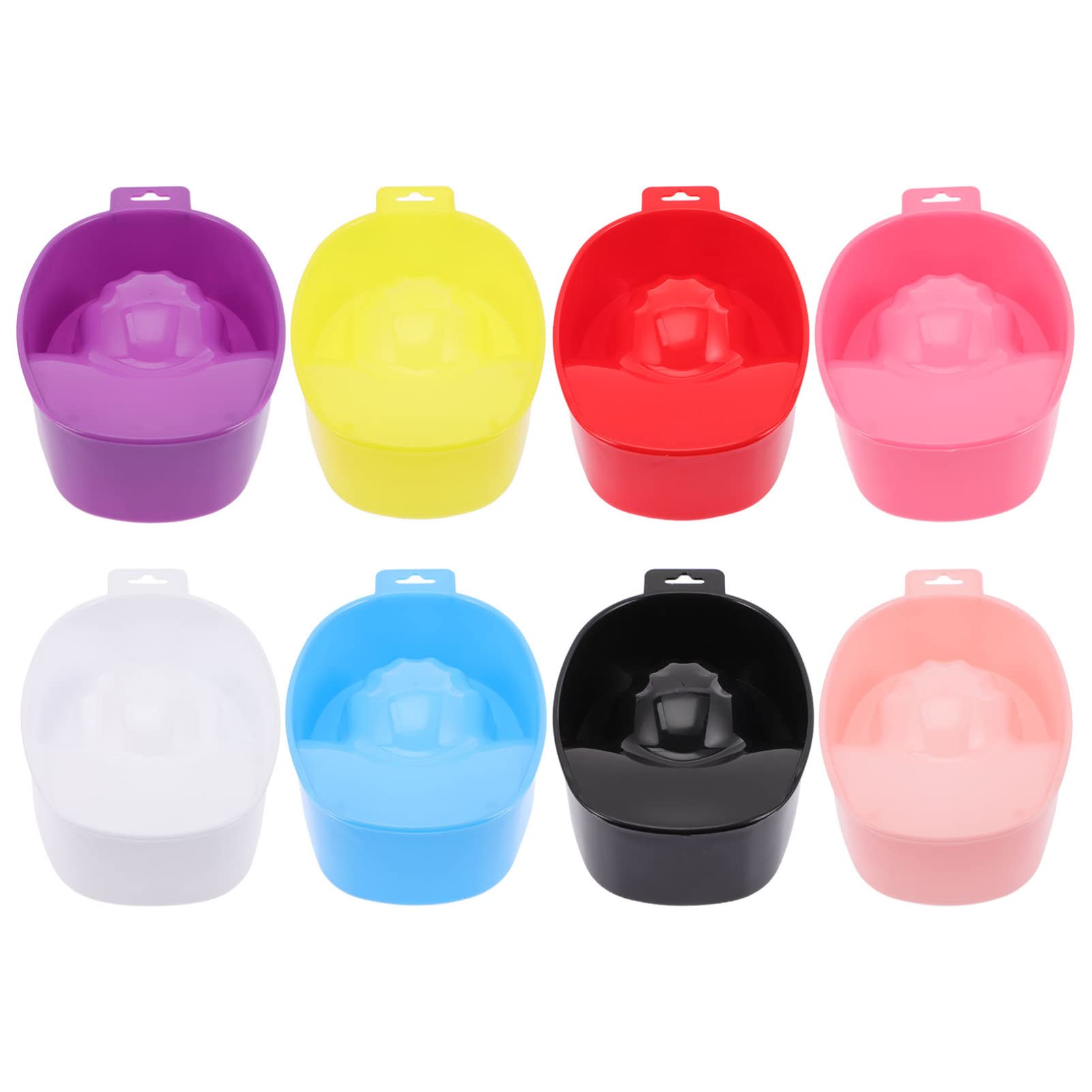 Lurrose 8pcs Nail Soaking Bowls Set with Cuticle Oil - Acrylic Nail Remover Bowls for Manicure, Latex & Polish Removal - PP Material Nail Care Tools for Salon & Home Use