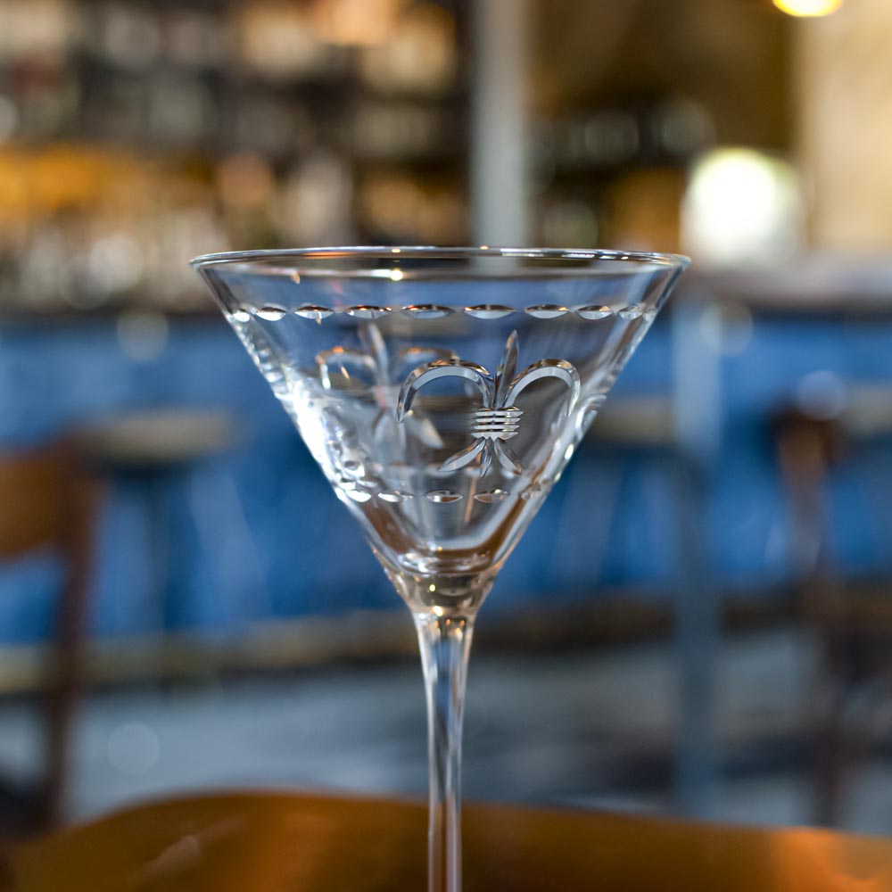 Premium Fleur De Lis 10oz Martini Cocktail Glasses - Set of 4 Elegant Barware for Home Entertaining, Dinner Parties & Upscale Cocktail Events