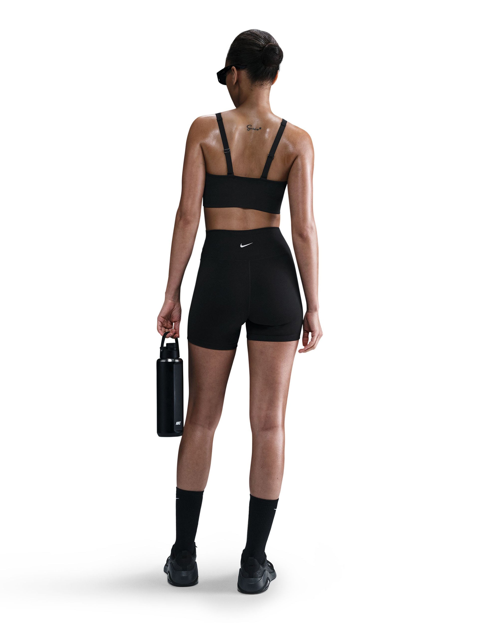 Alate Medium Support Longline Sports Bra for Women - High Impact Workout, Running, Yoga - Breathable & Comfortable - Black/Cool Grey - Perfect for Gym, Fitness & Active Lifestyle